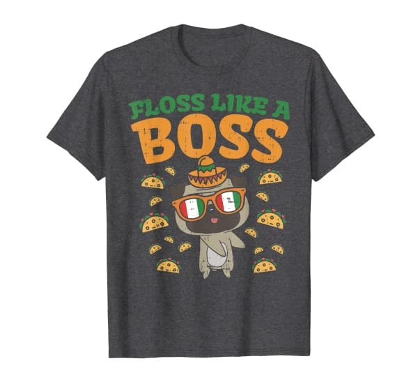 Floss Like A Boss Pug Cinco De Mayo Dog Flossing Dance Kids T-Shirt
