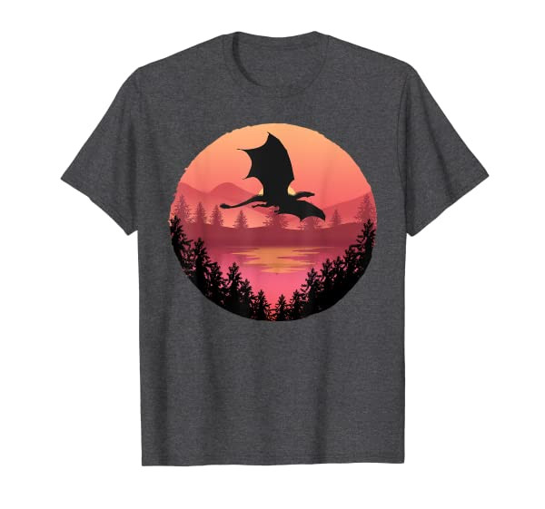 Flying Dragon - Cool Water Sunset Fantasy / Sci-Fi Art T-Shirt
