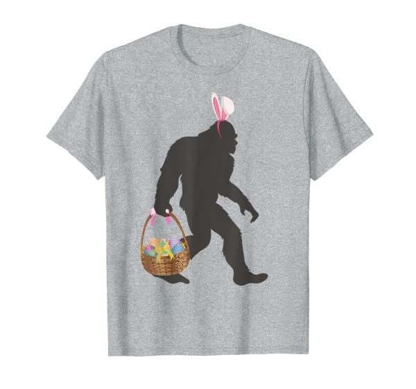 Funny Bigfoot Easter Design with Easter Basket and Bigfoot T-Shirt
