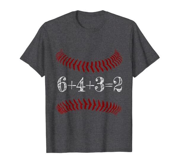 Funny Baseball Gift 6+4+3 2 baseball Double Play T-Shirt T-Shirt