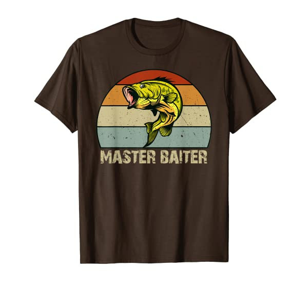 Funny Bass Fishing Gifts for Dad Master Baiter T-Shirt