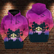 Minnie And Mickey Mouse Disney, Mickey And Minnie The Twilight Kiss Aop Hoodie