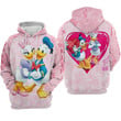 Daisy And Donal Lover Flower Pattern Valentine Couple Hoodie Zip Hoodie