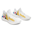 Yeezy Shoes NFL Pittsburgh Steelers White Golden Stripes Yeezy Boost Sneakers