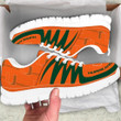 NCAA Miami Hurricanes Orange Green Running Shoes