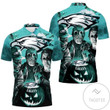 Mens & Womens Freddy Jason Michael Myers Loves Philadelphia Eagles Pumpkin Head Halloween 3d All Over Print Polo Shirt