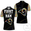Mens & Womens Fight Like A Los Angeles Rams Autism Support All Over Print Polo Shirt