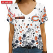 Chicago Bears Personalized V-neck Women T-shirt NEW077619