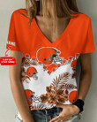 Cleveland Browns Personalized V-neck Women T-shirt BG610
