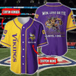 Minnesota Vikings Personalized Baseball Jersey BG582