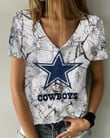 Dallas Cowboys V-neck Women T-shirt BG661