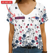 New England Patriots Personalized V-neck Women T-shirt NEW077605