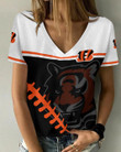 Cincinnati Bengals V-neck Women T-shirt BG572