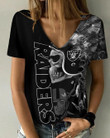 Las Vegas Raiders V-neck Women T-shirt BG813