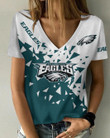 Philadelphia Eagles Summer V-neck Women T-shirt BG182