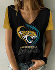 Jacksonville Jaguars V-neck Women T-shirt AGC28