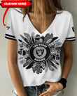 Las Vegas Raiders Personalized V-neck Women T-shirt BG627