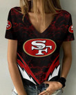San Francisco 49ers Personalized Summer V-neck Women T-shirt BG378