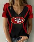 San Francisco 49ers Summer V-neck Women T-shirt BG390