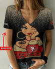 San Francisco 49ers Personalized V-neck Women T-shirt BG841