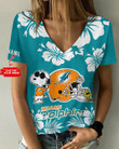 Miami Dolphins Personalized V-neck Women T-shirt BG460