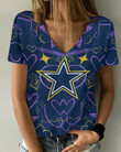 Dallas Cowboys Personalized V-neck Women T-shirt BG760