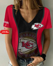 Kansas City Chiefs Personalized Summer V-neck Women T-shirt BG414