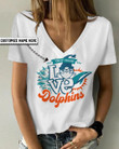 Miami Dolphins Personalized V-neck Women T-shirt BG561