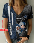 Dallas Cowboys Personalized Summer V-neck Women T-shirt BG409