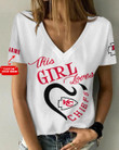 Kansas City Chiefs Personalized Summer V-neck Women T-shirt 171