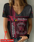 Arizona Cardinals Personalized V-neck Women T-shirt AGC68