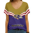 Baltimore Ravens Personalized V-neck Women T-shirt