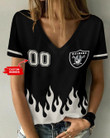 Las Vegas Raiders Personalized V-neck Women T-shirt BG765