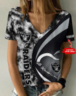 Las Vegas Raiders Personalized V-neck Women T-shirt BG477