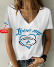 Detroit Lions Personalized V-neck Women T-shirt AGC49