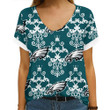 Philadelphia Eagles Summer V-neck Women T-shirt