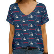 New England Patriots V-neck Women T-shirt NEW032505