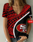 San Francisco 49ers Personalized Summer V-neck Women T-shirt BG195