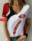 San Francisco 49ers Personalized Summer V-neck Women T-shirt BG410