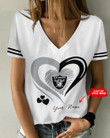 Las Vegas Raiders Personalized Summer V-neck Women T-shirt BG284