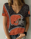 Cleveland Browns Personalized V-neck Women T-shirt BG670