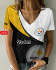 Pittsburgh Steelers Personalized V-neck Women T-shirt BG894