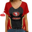 San Francisco 49ers Personalized V-neck Women T-shirt AGC83