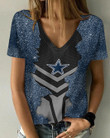 Dallas Cowboys Summer V-neck Women T-shirt BG321