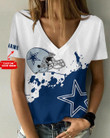 Dallas Cowboys Personalized Summer V-neck Women T-shirt BG177