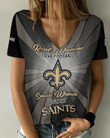 New Orleans Saints Personalized V-neck Women T-shirt AGC67
