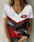 San Francisco 49ers V-neck Women T-shirt BG777