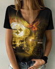 Pittsburgh Steelers V-neck Women T-shirt BG985