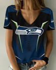 Seattle Seahawks V-neck Women T-shirt AGC21