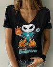 Miami Dolphins V-neck Women T-shirt AGCWTS172